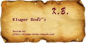 Kluger Boáz névjegykártya